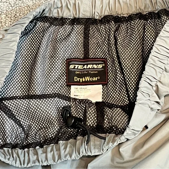 Stearns Rain Pants Mens Large Gray Dry Wear Solid Cargo Pockets Lined Drawstring - Picture 3 of 11